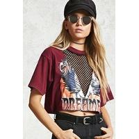 Graphic Net Panel Crop Top