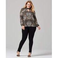 Grazia High Neck Animal Print Blouse