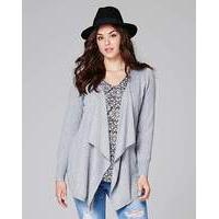 Grey Marl Waterfall Cardigan