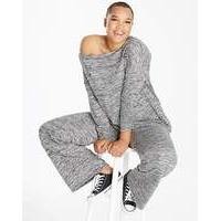 Grey Space Dye Slouch Jersey Top