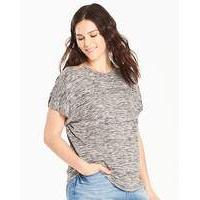 grey space dye cut out neck t shirt