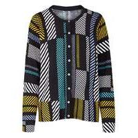 Graphic Print Crew Neck Cardigan