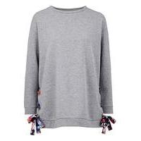 Grey Marl Woven Tie Side Sweat