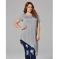 Grey Short Sleeve Asymmetric T-shirt