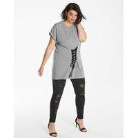 Grey Marl Corset T-shirt