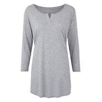 Grey Marl Grandad Neck Top