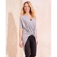 Grey Marl Wrap Ruched Tunic