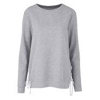 Grey Lace Up Side Sweatshirt