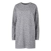 Grey Print Animal Longline Sweat