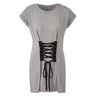 grey marl corset t shirt