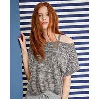 Grey Space Dye Cut Out Neck T-shirt