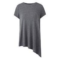 grey stripe asymmetric glitter top