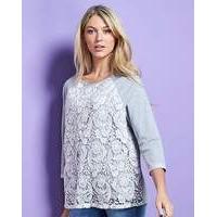 greyivory lace front sweatshirt