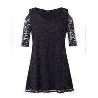 grace cold shoulder lace tunic top