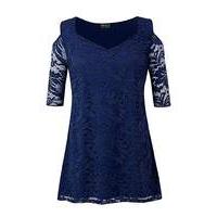 grace cold shoulder lace tunic top