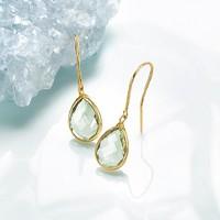 Green Amethyst Teardrop Earrings