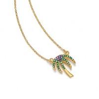 Green Sparkling Palm Tree Necklace