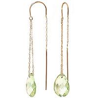 green amethyst scintilla briolette earrings 60ctw in 9ct gold