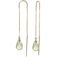 Green Amethyst Scintilla Briolette Earrings 4.5ctw in 9ct Gold