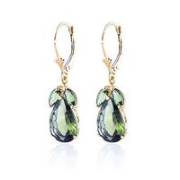 Green Amethyst Drop Earrings 13.0ctw in 9ct Gold