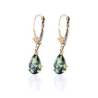 Green Amethyst Belle Drop Earrings 2.45ctw in 9ct Gold