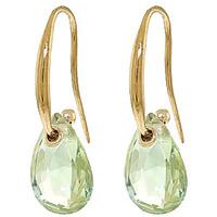 Green Amethyst Droplet Briolette Earrings 8.0ctw in 9ct Gold