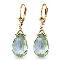 green amethyst droplet briolette earrings 102ctw in 9ct gold