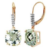 green amethyst and diamond rococo drop earrings 72ctw in 9ct gold