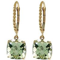 Green Amethyst Rococo Twist Drop Earrings 7.2ctw in 9ct Gold