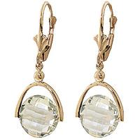 Green Amethyst Drop Earrings 6.5ctw in 9ct Gold