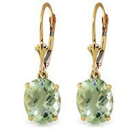 Green Amethyst Drop Earrings 6.25ctw in 9ct Gold