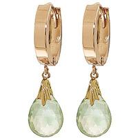 green amethyst teardrop briolette earrings 60ctw in 9ct gold