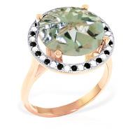 Green Amethyst and Diamond Halo Ring 5.0ct in 9ct Rose Gold