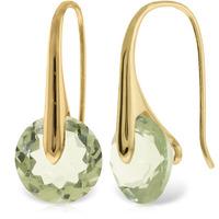 Green Amethyst Drop Earrings 11.5ctw in 9ct Gold