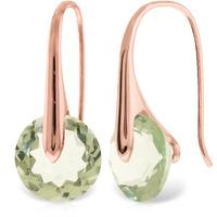 Green Amethyst Drop Earrings 11.5ctw in 9ct Rose Gold