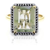 green amethyst and diamond halo ring 56ct in 9ct gold