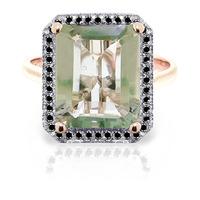 green amethyst and diamond halo ring 56ct in 9ct rose gold