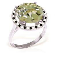 green amethyst and diamond halo ring 50ct in 9ct white gold