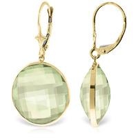 Green Amethyst Drop Earrings 36.0ctw in 9ct Gold