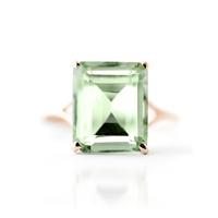 Green Amethyst Ring 6.5ct in 9ct Rose Gold