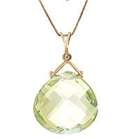 green amethyst elliptical heart pendant necklace 85ct in 9ct gold