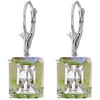 green amethyst drop earrings 130ctw in 9ct white gold