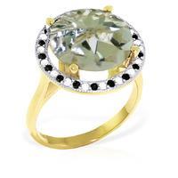 Green Amethyst and Diamond Halo Ring 5.0ct in 9ct Gold