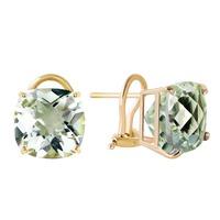 Green Amethyst Stud Earrings 7.2ctw in 9ct Gold