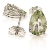 green amethyst stud earrings 315ctw in 9ct white gold