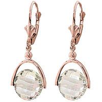 Green Amethyst Drop Earrings 6.5ctw in 9ct Rose Gold