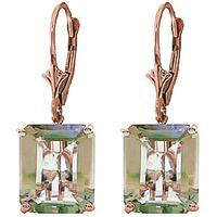 green amethyst drop earrings 130ctw in 9ct rose gold