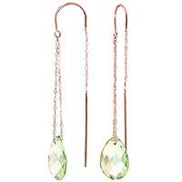 green amethyst scintilla briolette earrings 60ctw in 9ct rose gold