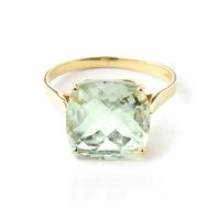 Green Amethyst Rococo Ring 3.6ct in 9ct Gold