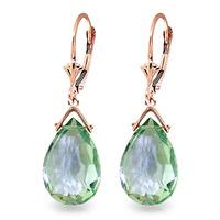 green amethyst droplet briolette earrings 102ctw in 9ct rose gold